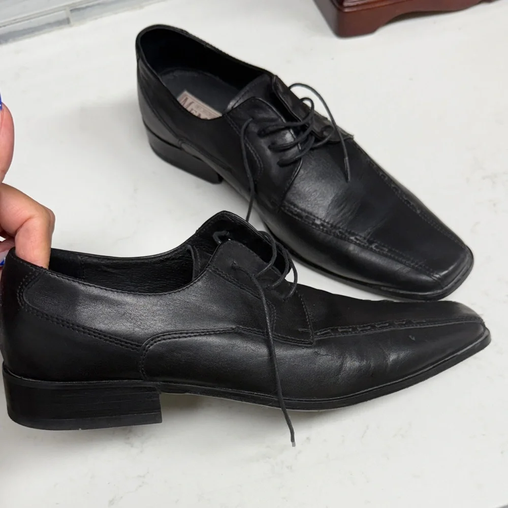 MEMPHIS by Giorgio Selini Black Leather Oxfords